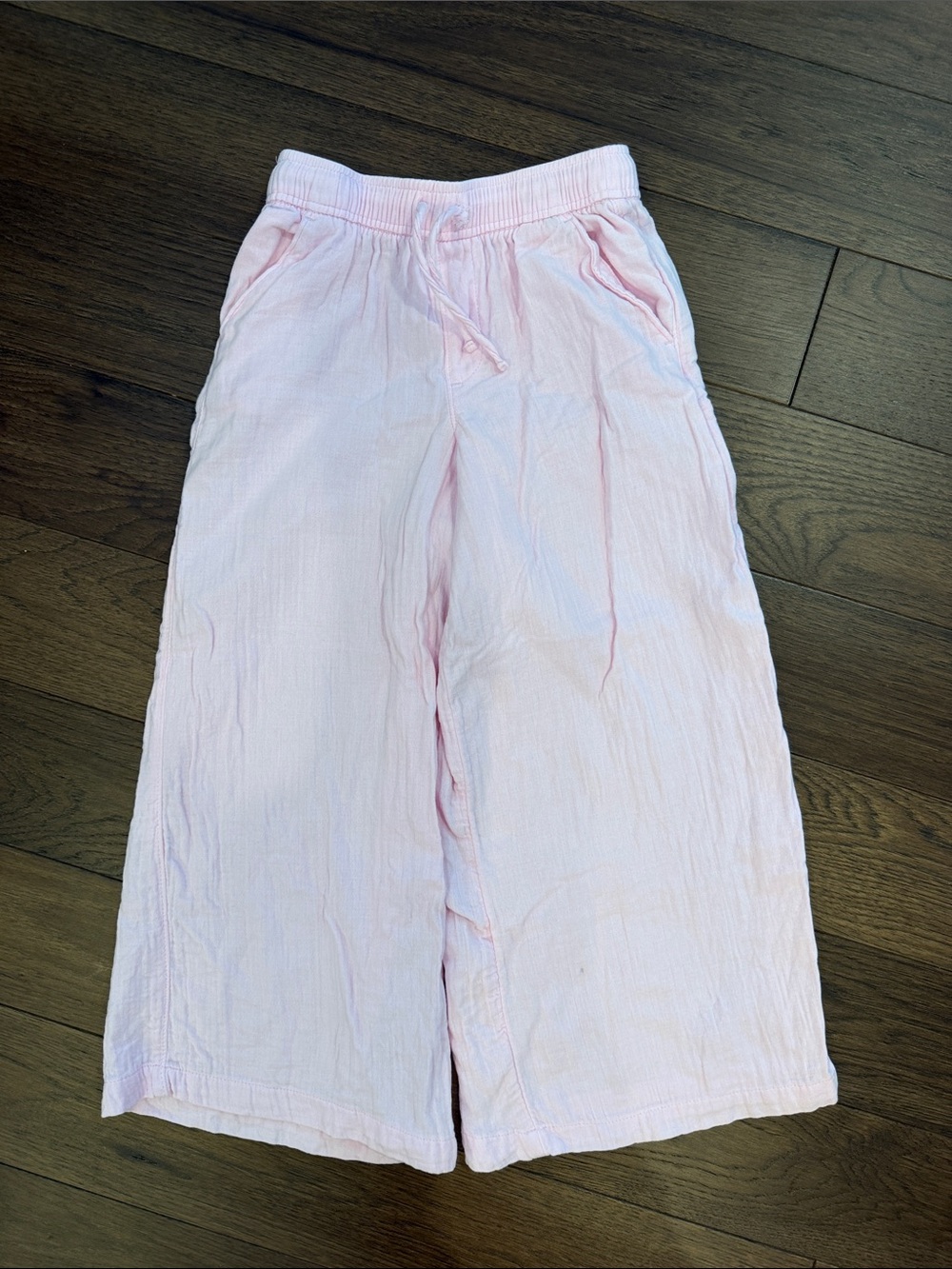 Kids Pink Drawstring Pajama Pants
